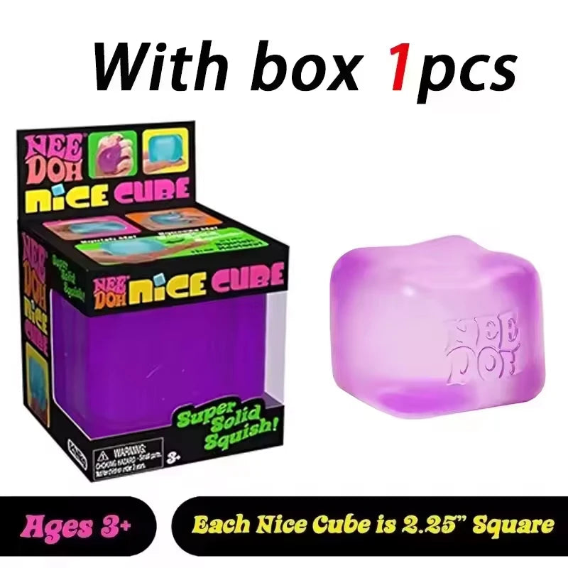 Schylling Needoh Nice Cube Sensory Fidget Cube Stress Relief Squishy Cube Anti-Anxiety Squeeze Object For Focus ADHD Population