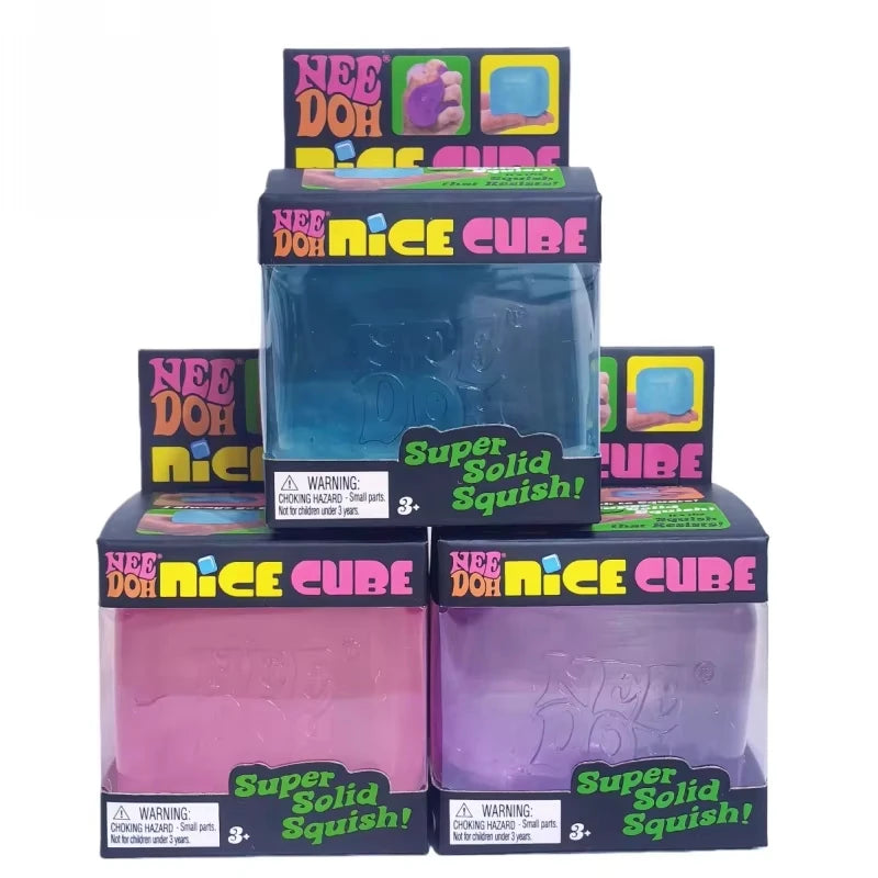Schylling Needoh Nice Cube Sensory Fidget Cube Stress Relief Squishy Cube Anti-Anxiety Squeeze Object For Focus ADHD Population