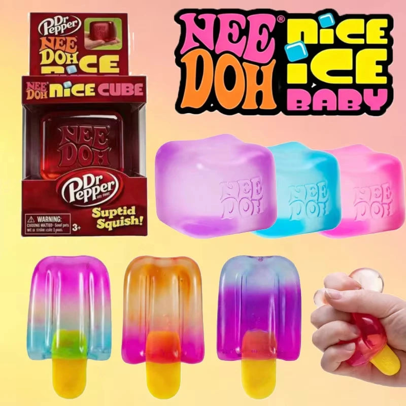 Schylling Needoh Nice Cube Sensory Fidget Cube Stress Relief Squishy Cube Anti-Anxiety Squeeze Object For Focus ADHD Population