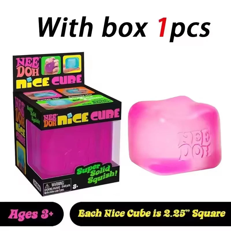 Schylling Needoh Nice Cube Sensory Fidget Cube Stress Relief Squishy Cube Anti-Anxiety Squeeze Object For Focus ADHD Population