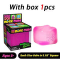 Schylling Needoh Nice Cube Sensory Fidget Cube Stress Relief Squishy Cube Anti-Anxiety Squeeze Object For Focus ADHD Population